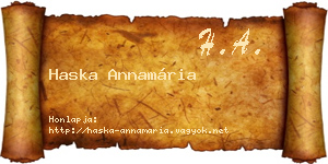 Haska Annamária névjegykártya